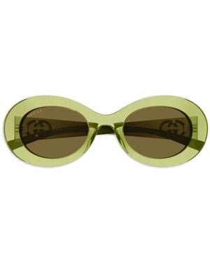 Gucci Oval-Frame Sunglasses - Green