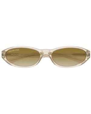 Balenciaga Neo Oval-Frame Sunglasses - Natural