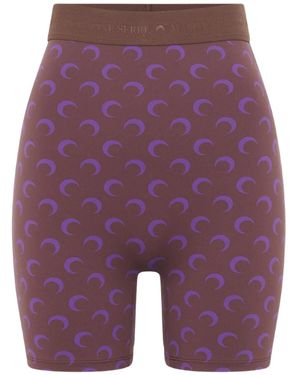 Marine Serre Moon-Print Jersey Biker Shorts - Purple