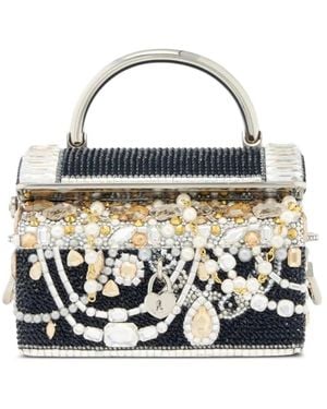 Judith Leiber Crystal-Embellished Faux-Pearl Tote Bag - Black