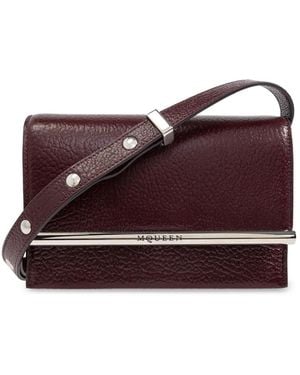McQueen T-Bar Clutch Bag - Red