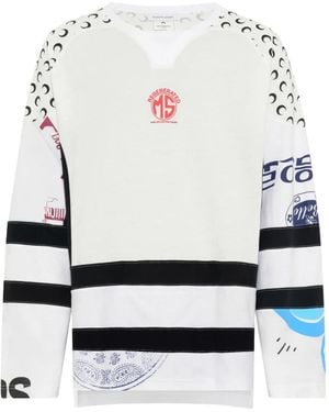 Marine Serre Camiseta Regenerated con estampado gráfico - Gris