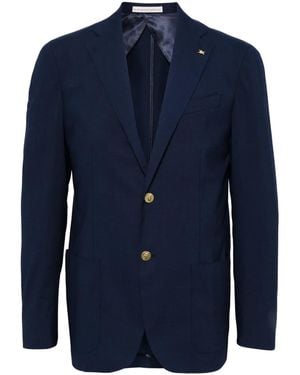 Corneliani ブローチディテール シングルジャケット - ブルー