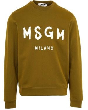 MSGM Logo-Print Sweatshirt - Green