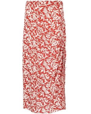 Polo Ralph Lauren Floral Print Midi Skirt - Red