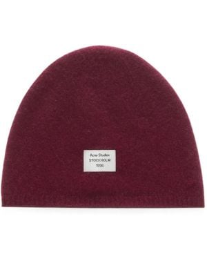 Acne Studios Gorro De Cachemira Con Logo - Rojo