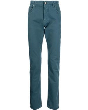 Corneliani High Waist Tapered Trousers - Blue