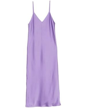 Norma Kamali V-Neck Midi Dress - Purple