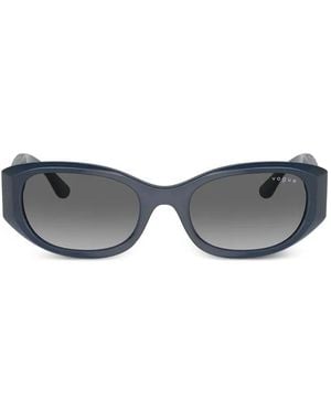 Vogue Eyewear Lunettes De Soleil Rectangulaires À Fleurs Gravées - Grey