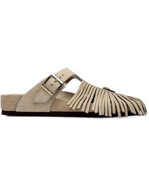 Birkenstock Etro Gizeh Fringed Buckle-Fastening Sandals - White