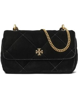 Tory Burch Mini Kira Velvet Cross Body Bag - Black