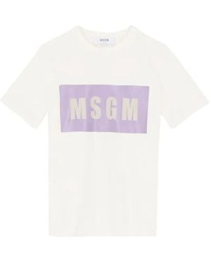 MSGM Logo-print cotton T-shirt - Weiß