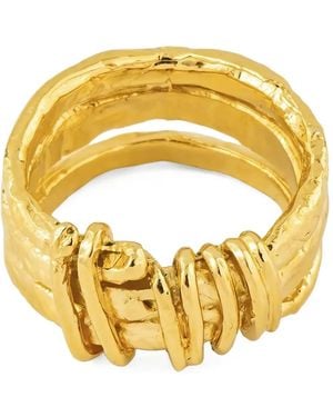 Sevenworlds Saxon Hammered-Effect Ring - Metallic