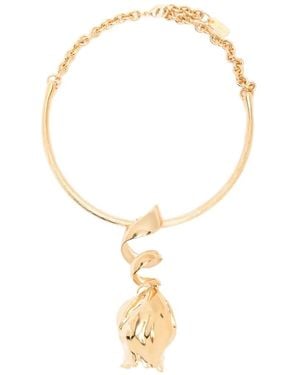Chloé Gargantilla Con Colgante Floral - Metálico