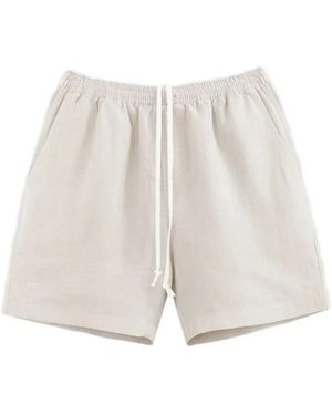 True Tribe Drawstring-Waist Linen Shorts - White