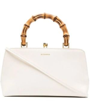 Jil Sander Goji Bamboe Mini-Shopper - Wit