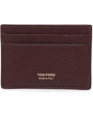 Tom Ford Grained-Leather Card Holder - Purple