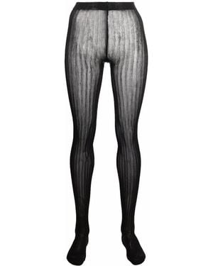 Prada Gestreifte Strumpfhose - Grau