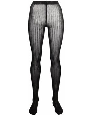 Prada Gestreifte Strumpfhose - Grau