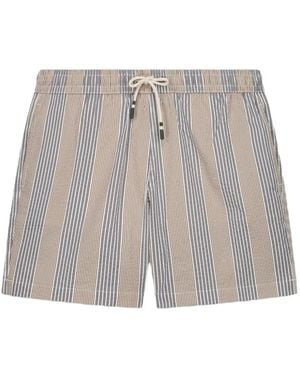 Hartford Striped Drawstring Swim Shorts - Grey
