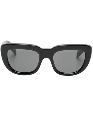 Prada Logo-Print Rectangle-Frame Sunglasses - Grey