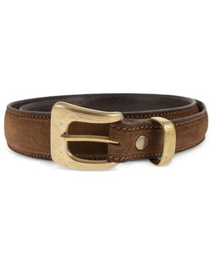Alberto Luti Engraved-Detailing Buckle Belt - Brown