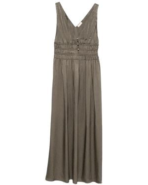 Liu Jo V-Neck Gathered Dress - Natural