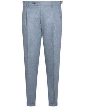 Berwich Hose Mit Bundfalten - Blau
