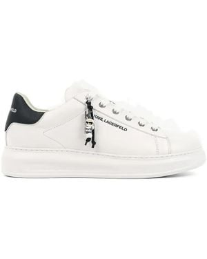 KARL LAGERFELD Baskets À Plaque Logo - Blanc
