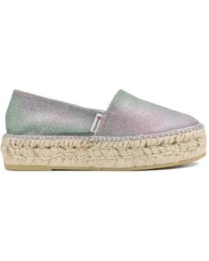 Espadrilles Dommy Glitter-Effect Platform - White