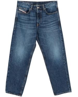 DIESEL Regular Fit Mid-Rise Drop Crotch Tapered Jeans - Blue