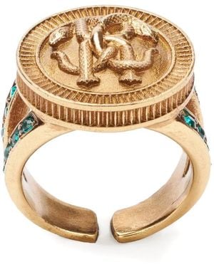 Roberto Cavalli Embossed Glass Ring - Metallic