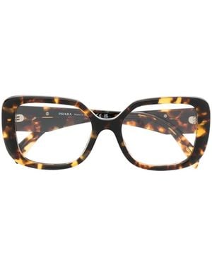 Prada Occhiali Squadrati Tartarugati - Marrone