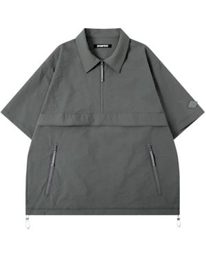 Spoonyard Technical Half-Zip Polo Shirt - Gray