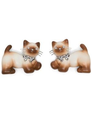 YVMIN Haarspangen Mit Kristallen Und Katzenmotiv - Mettallic