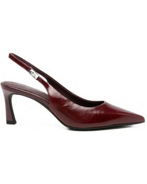 Tamaris Slingback Leather Heeled Pumps - Brown