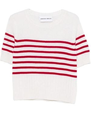 EMERSON RENALDI Striped Short-Sleeve T-Shirt - Red