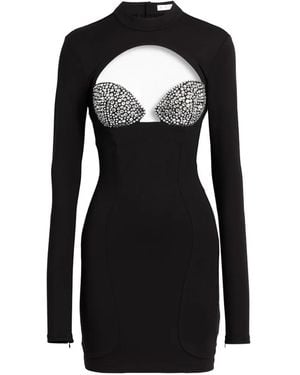 Area Mini Cutout Crystal-Embellished Dress - Black
