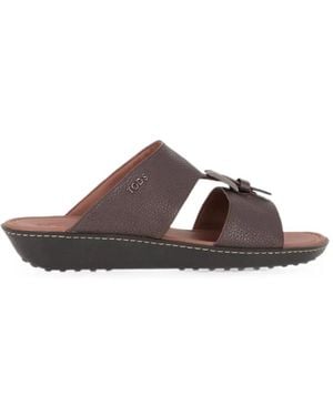 Tod's Buckle-Detail Pebble-Texture Sandals - Brown