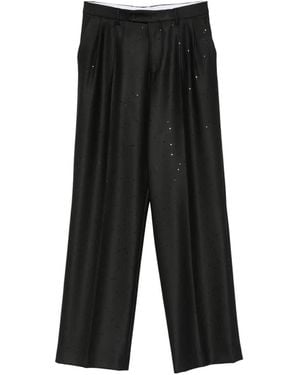 Manuel Ritz Sequin-Embellished Pinstripe Pants - Black