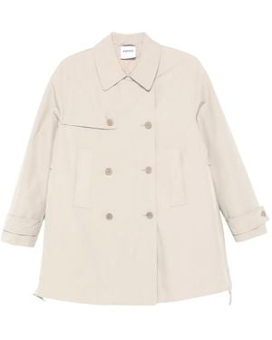 Aspesi Double-Breasted Zip-Detail Coat - White