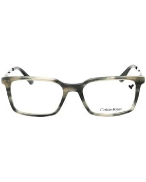 Calvin Klein Rectangle-Frame Glasses - Gray