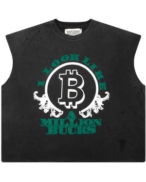 Satoshi Nakamoto Million Bucks Logo-Print Vest - Black