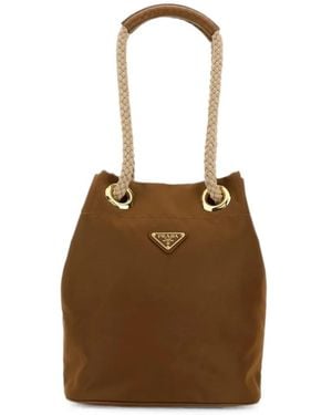 Prada Borsa A Secchiello Mariner - Marrone