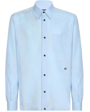 Dolce & Gabbana Logo-Plaque Shirt - Blue