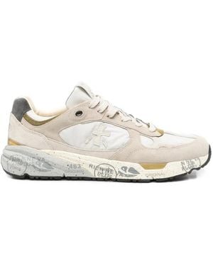 Premiata Mase Suede-Panelled Sneakers - White
