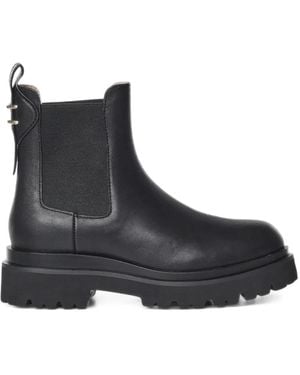 Coccinelle Mavery Elasticated-Panel Lug-Sole Boots - Black