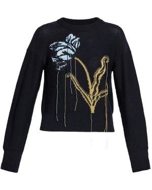 Erdem Pullover mit Blumenmotiv - Schwarz