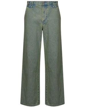 Song For The Mute Faded Straight-Leg Jeans - Green