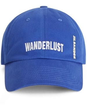 Jil Sander Casquette À Logo Brodé - Blue